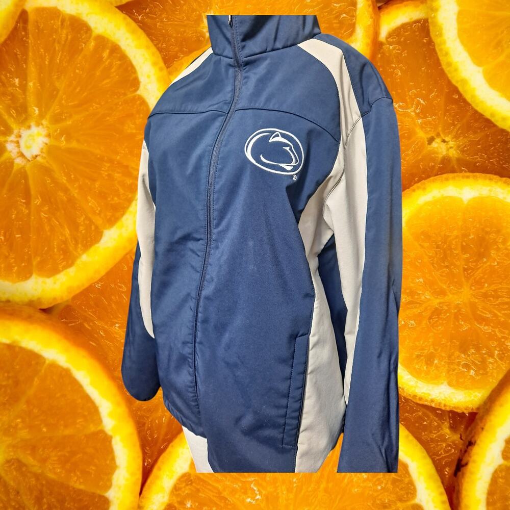 G-111 Men's Navy Penn‎ State Full Zip Front Pockets Fleece Jacket Size M